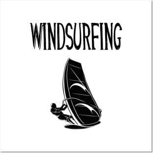 windsurfing v7 black text sport windsurf Posters and Art